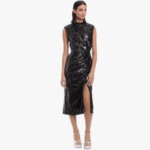 strapless open back dress Donna Karan Plus Size Sleeveless Midi Dress - Laurel Multi